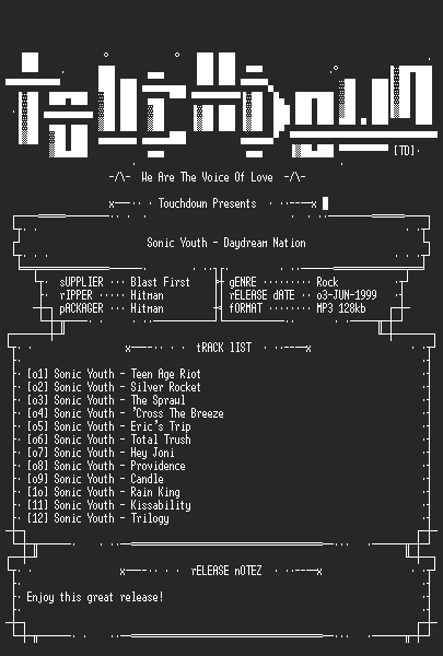 NFO file for Sonic_Youth_-_Daydream_Nation-TD